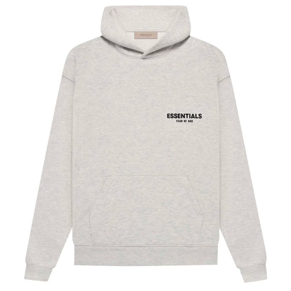 (S) $250 Fear of God Essentials Hoodie Light Oatmeal Pullover Fleece
